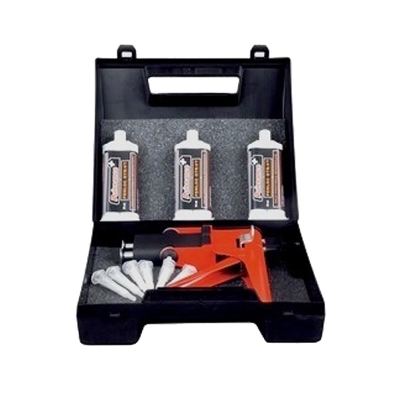 Kit complet pistolet à colle pour l'inox avec 6 recharges et accessoire
