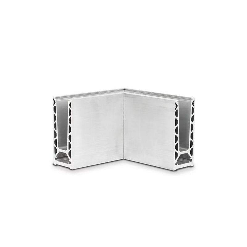 Angle de profilé aluminium pour verres 12,76 à 21,52 fixation au sol