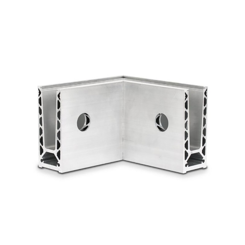 Angles de profilé aluminium verres 12,76 à 21,52 fixation à l'anglaise