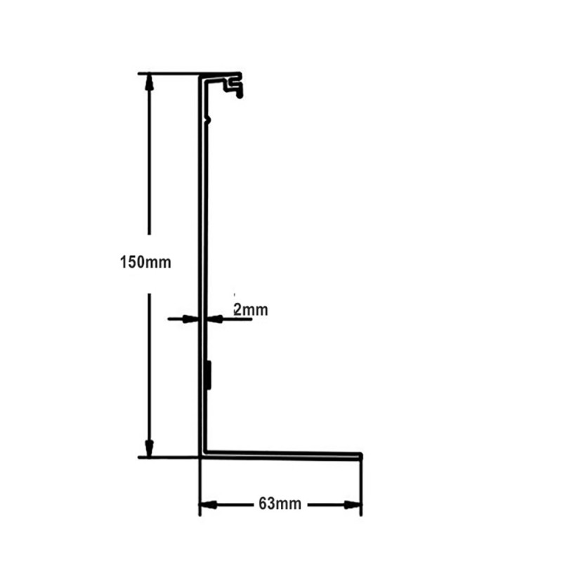 Ce cache en aluminium habille les profils alu ave fixation à l'anglaise