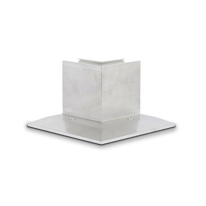 Angles de profilé aluminium pour verres fixations au sol décalée