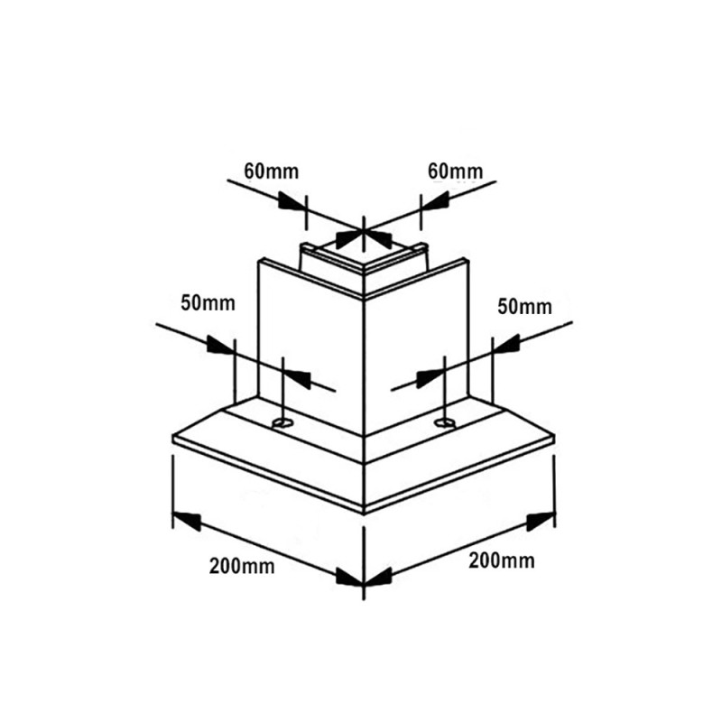 Angles de profilé aluminium pour verres fixations au sol décalée