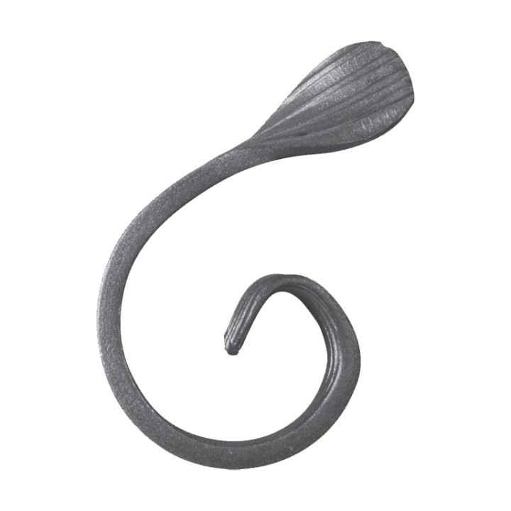 Volutes fer forgé en forme de demi C habillage hauts de clôtures