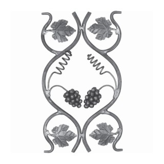 balustre double hélice de branches de vignes avec feuille et grappe