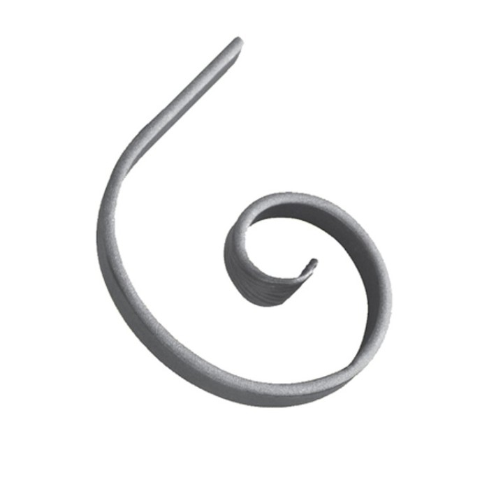 Volute en forme de demi C avec extrémités amincies à chevrons