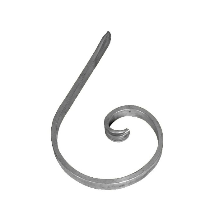 Volutes aluminium demi C avec enroulement en forme de chevrons