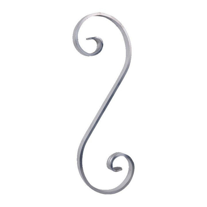 Volute en forme de S en aluminium symétrique Hauteur 300x100mm