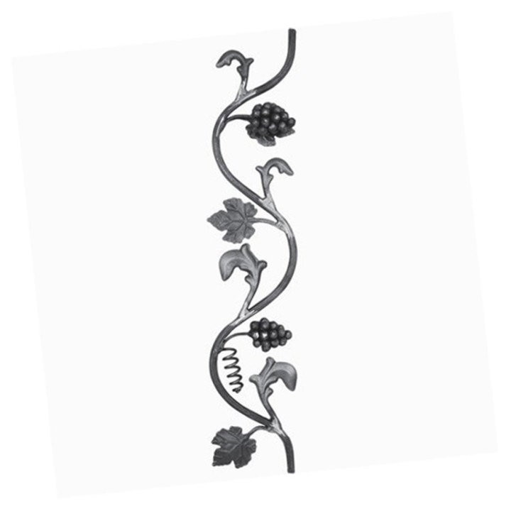 Bout de branche vigne feuilles et grappes longueur 800x160mm