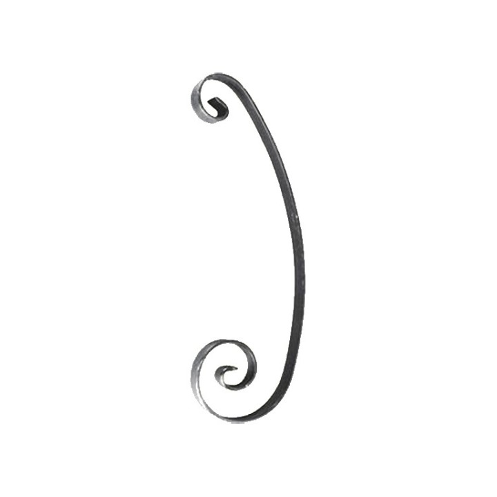 Volute en forme de C acier forgé arrondis inégaux 305x120mm