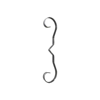 Volute décorative en acier plat lisse hauteur 245mm x 48mm