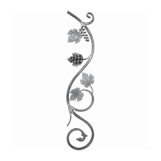 Branche décorative vigne feuilles et grappes longueur 800x160mm