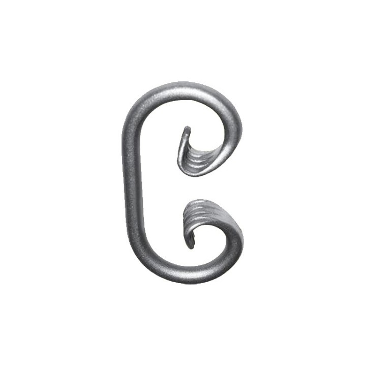 Volutes en forme de C avec queues de carpes hauteur 135mm x 70