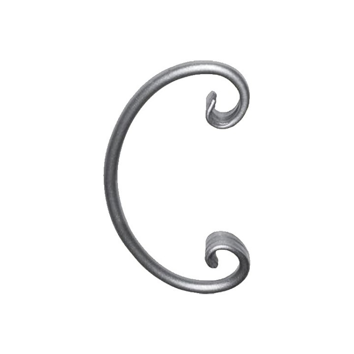 Volutes en forme de C avec queues de carpes hauteur 220mm x 110