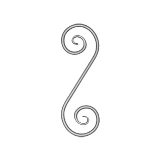 Volutes en forme de S avec queues de carpes hauteur 360x130mm