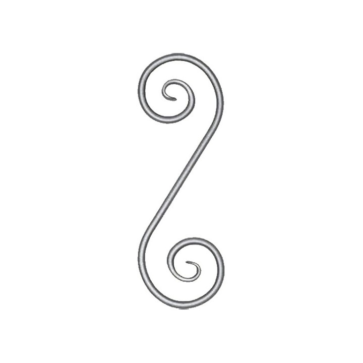 Volutes en forme de S avec queues de carpes hauteur 360x130mm