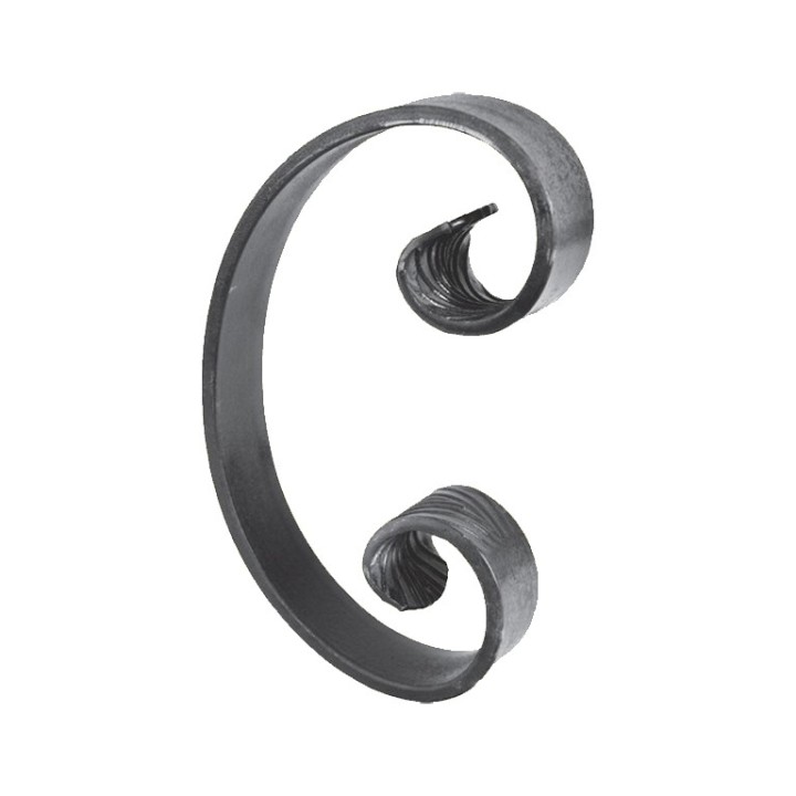 Volute en forme de C en queues de carpes hauteur 250mmx150mm