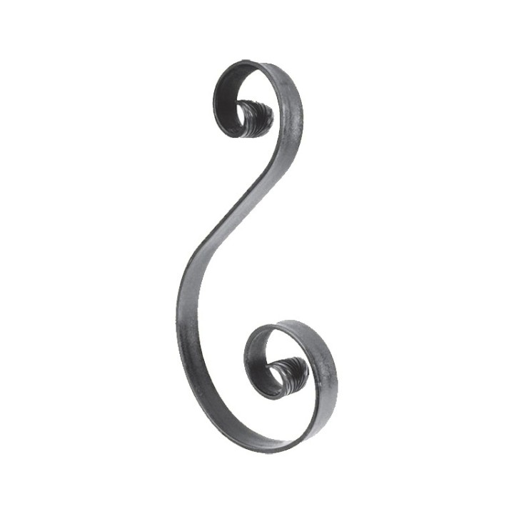 Volute en forme de S en queues de carpes hauteur 210mmx125mm