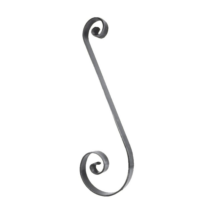 Volute en forme de S en queues de carpes hauteur 780mmx250mm