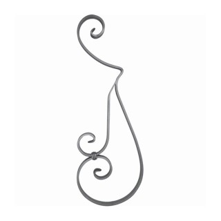 Volute décorative assemblée en plat de 30x8mm boutes lisses