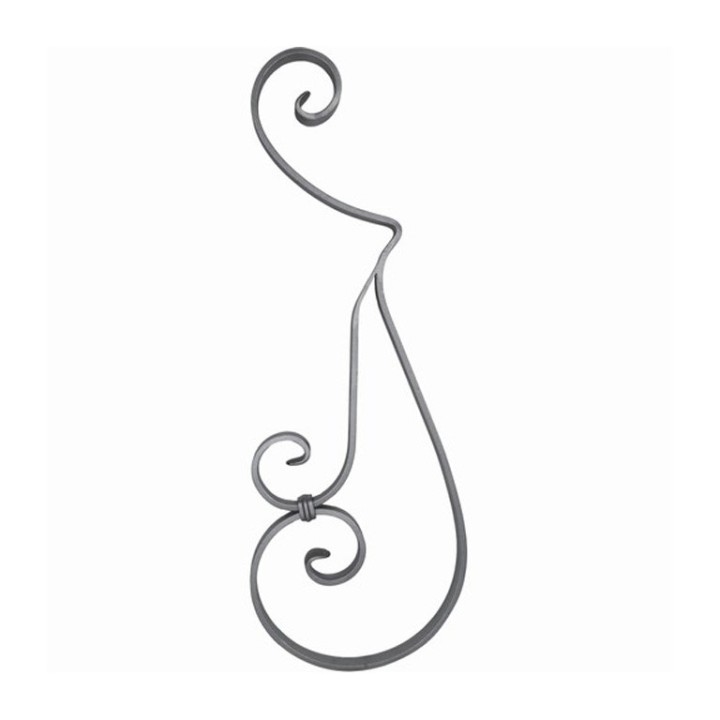 Volute décorative assemblée en plat de 30x8mm boutes lisses