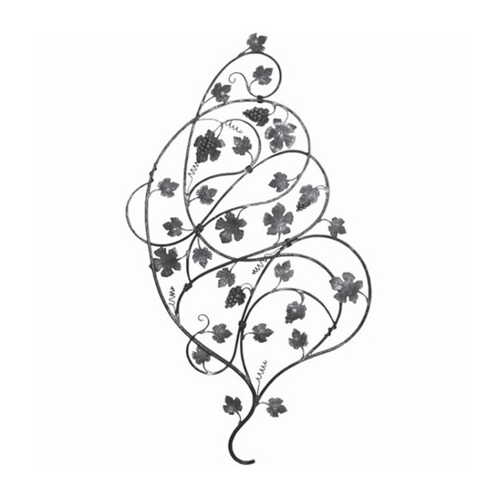 Panneau décoratif treille pied de vigne acier forgé H 1720x1000mm