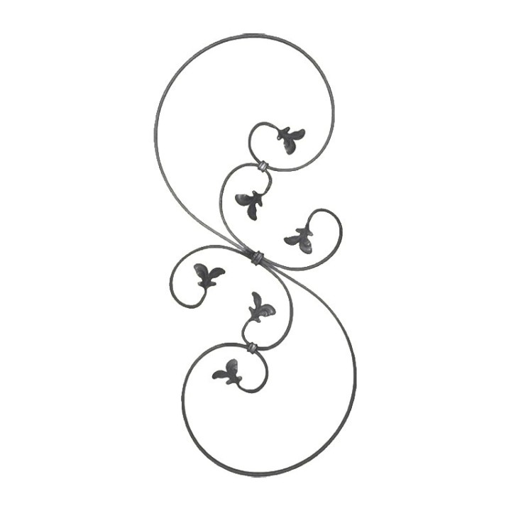 Volute assemblée décorative avec 5 volutes à feuilles plat 12x6mm