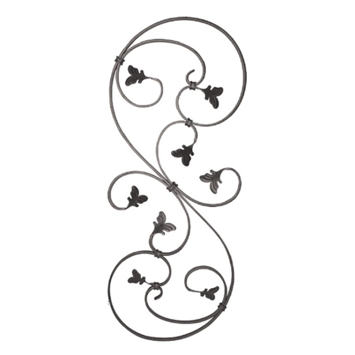 Volute assemblée décorative avec 5 volutes à feuilles plat 12x6mm