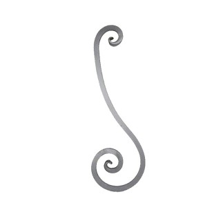 Volute grande taille seule en carré 25x25mm hauteur 820mm