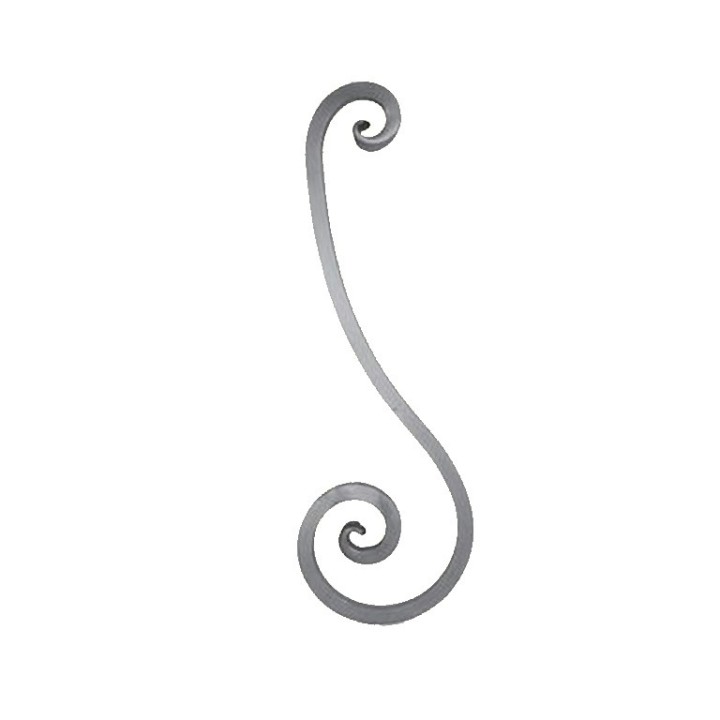 Volute grande taille seule en carré 25x25mm hauteur 820mm