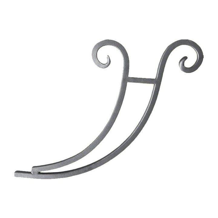 Support de marquise en fer forgé 380x480mm 20x20mm grenaillé