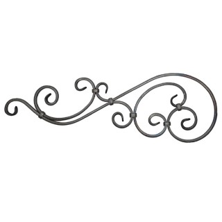 Panneau déco avec volutes pattes d'oies grenaillées 740x225mm
