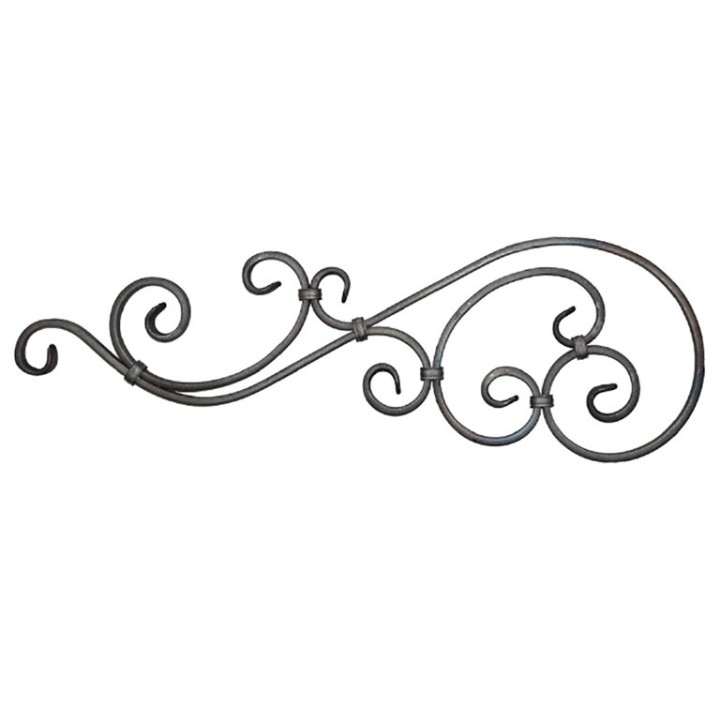 Panneau déco avec volutes pattes d'oies grenaillées 740x225mm