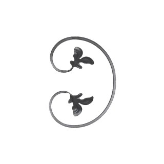 Volutes extrémités à feuilles gauche ou droite 205x150 12x6mm