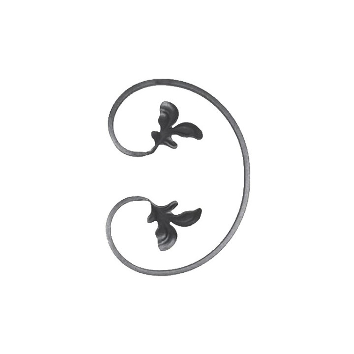 Volutes extrémités à feuilles gauche ou droite 205x150 12x6mm