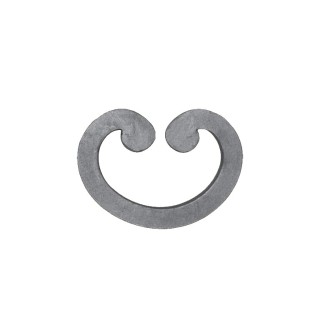 Volutes avec extrémités à noyaux en forme de C carré de 16x16mm