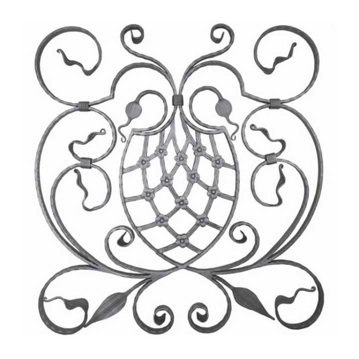 Panneau décoratif pour garde corps 850x790mm plats de 25x8mm