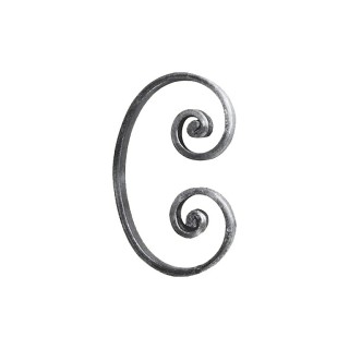 Volutes avec extrémités à noyaux en forme de C plat de 14x6mmm