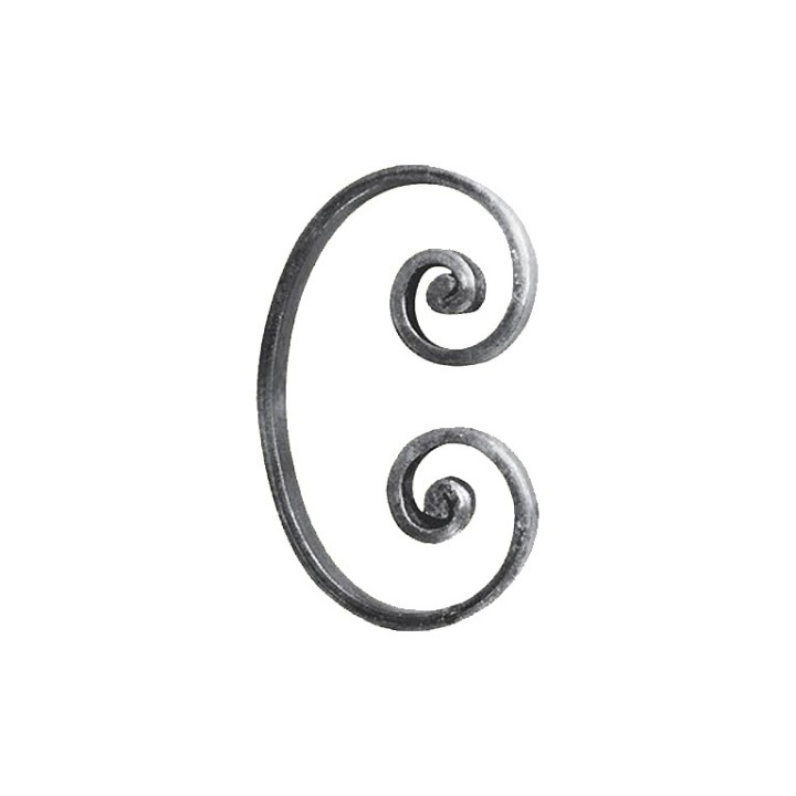 Volutes avec extrémités à noyaux en forme de C plat de 14x6mmm