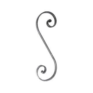 Volutes avec extrémités à noyaux en forme de S plat de 14x6mmm