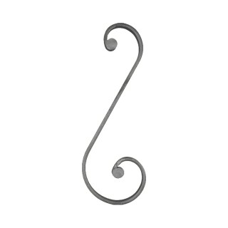 Volutes avec extrémités à noyaux en forme de S plat de 20x8mmm