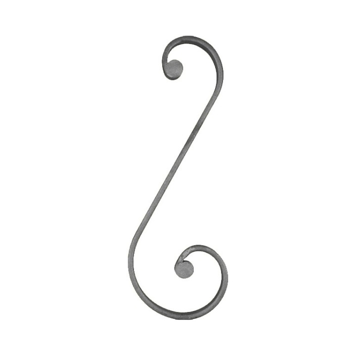 Volutes avec extrémités à noyaux en forme de S plat de 20x8mmm