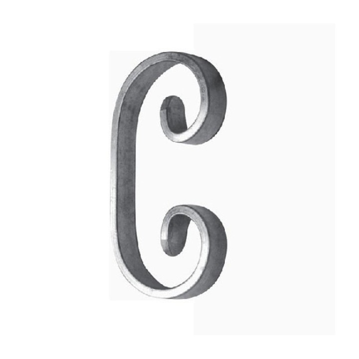 Volute en forme de C aluminium hauteur 115x60mm 14x5mm