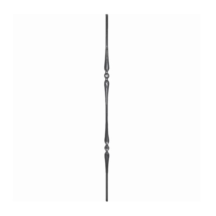 Balustre 1000mm ø14 lisse avec deux motifs cuillères forgés à chaud