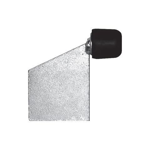 Bute arretoir sur platine en acier galvanis  souder. Butoir caoutchouc