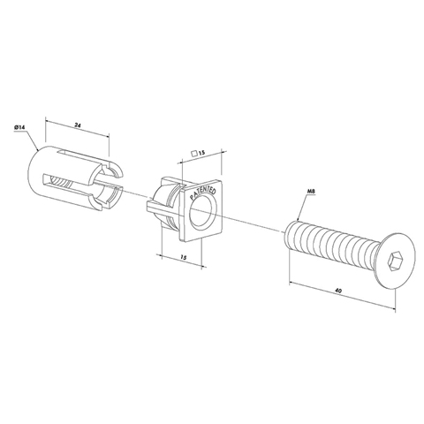Jeu de 2 Chevilles de fixation quick Fix pour articles Locinox acier inoxydable
