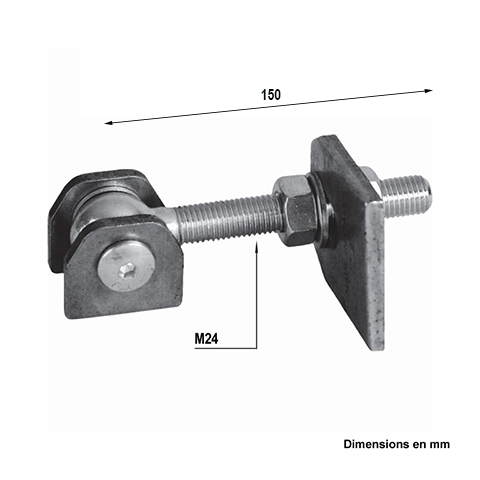 Gond charnire M24 rglable 2 dimensions  souder sur poteau et vantail