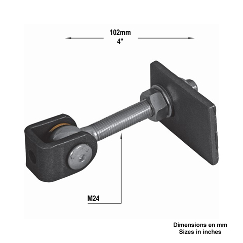 Gond charnire rglable M24 2 dimensions  souder sur poteau et vantail