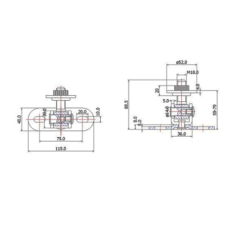 Gond  souder M18 rglable horizontal et vertical