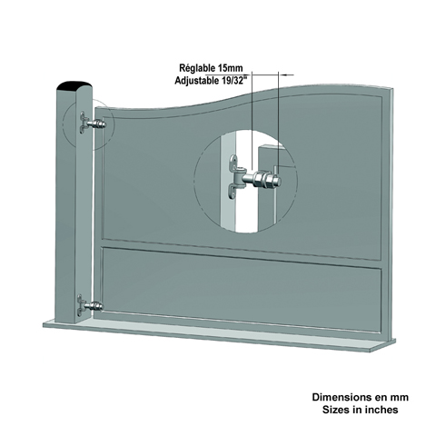 Gond  souder M20 rglable horizontal et vertical