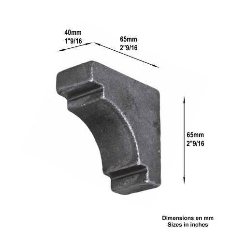 Renfort d'angle acier pour tube de 40x40mm  souder pour renforcer